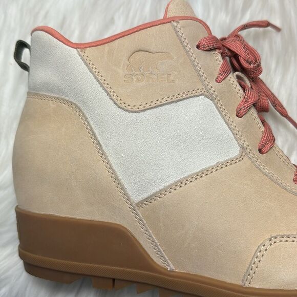 Sorel Evie Sport Lace Sand Suede/Leather Waterproof Booties Sz 10 - Picture 6 of 11